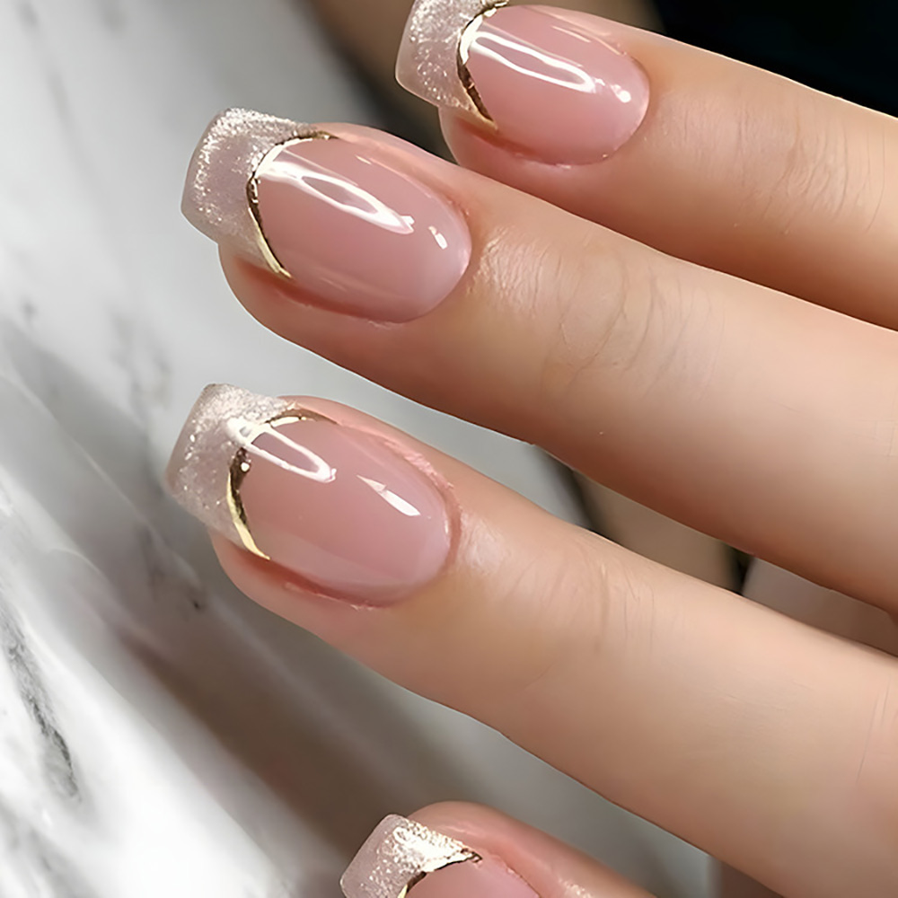 Nail Art Aesthetic - Faux ongles mi-longs pour femmes, dégradé