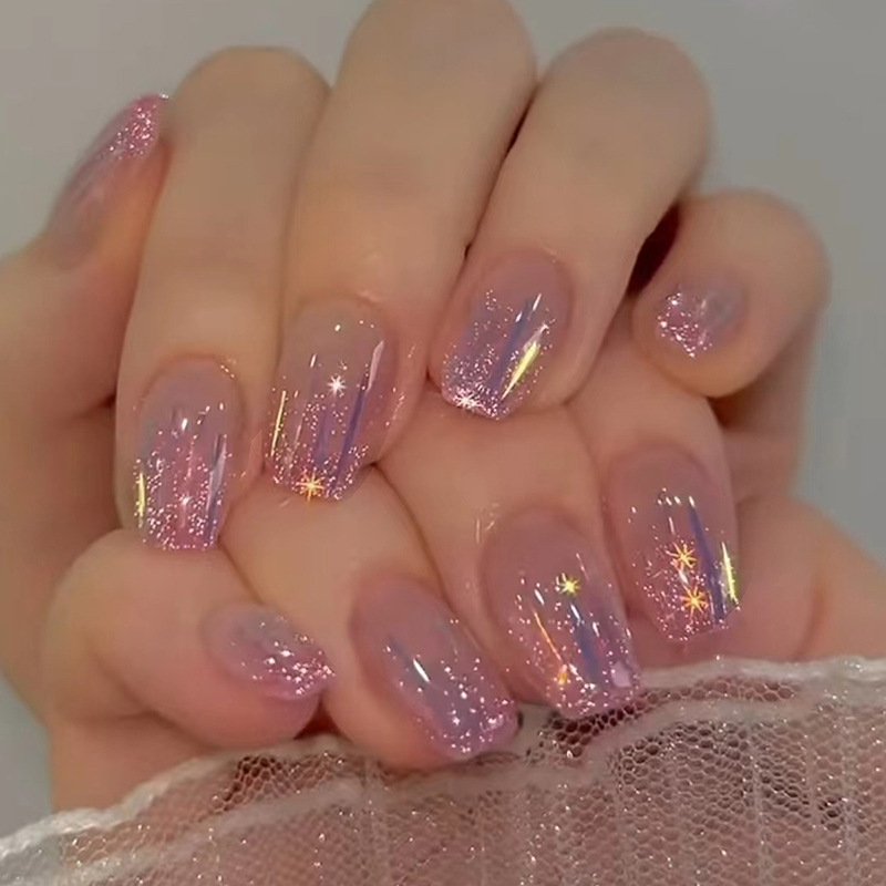 Nail Art Aesthetic - Faux ongles courts pour femmes et