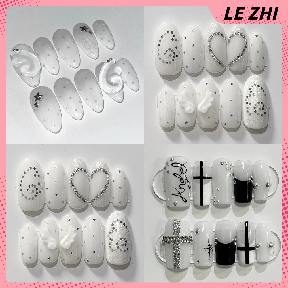 Nail Art Overlay - Y2K rétro ailes étoiles paillettes presse