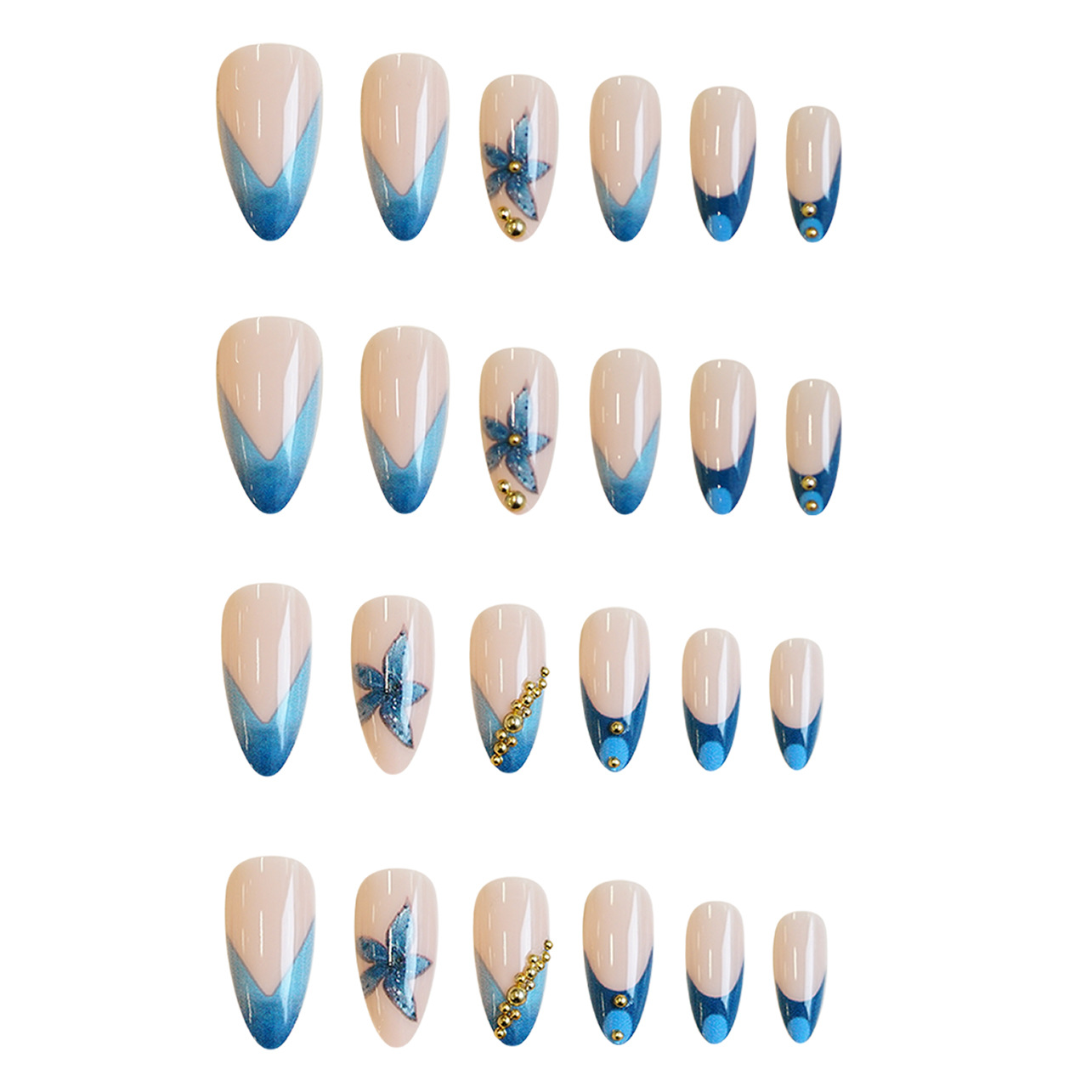 Faux ongles nude avec motif fl - Nail Art Pink avis et prix