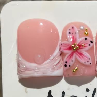 Lot de 10 faux ongles courts f - Nail Art Pink avis et prix