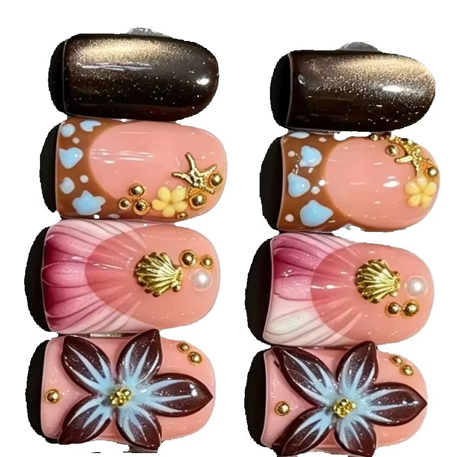 Lot de 10 faux ongles courts f - Nail Art Pink avis et prix