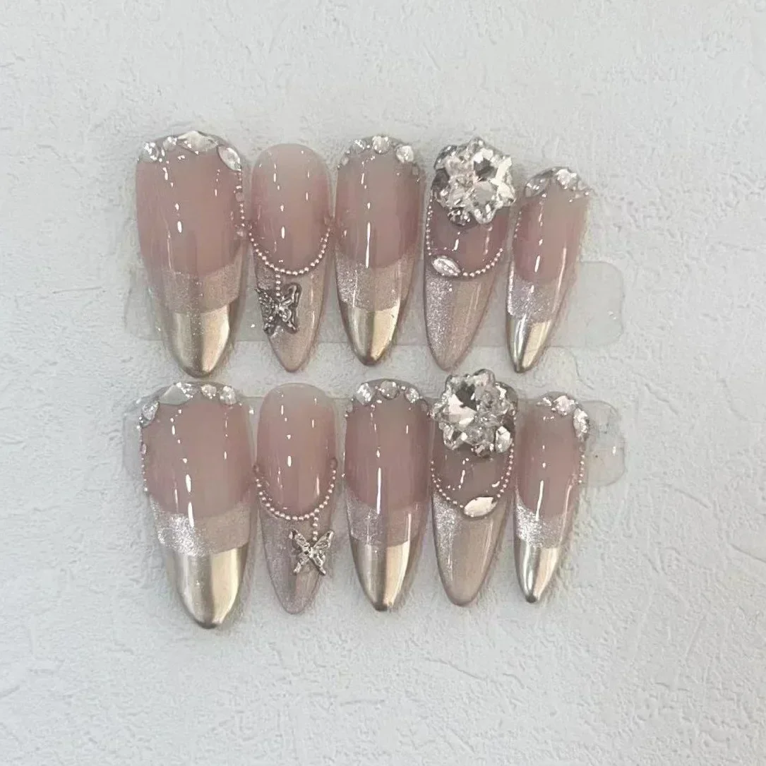 10 pièces presse à la main sur - Nail Art Pink avis et prix
